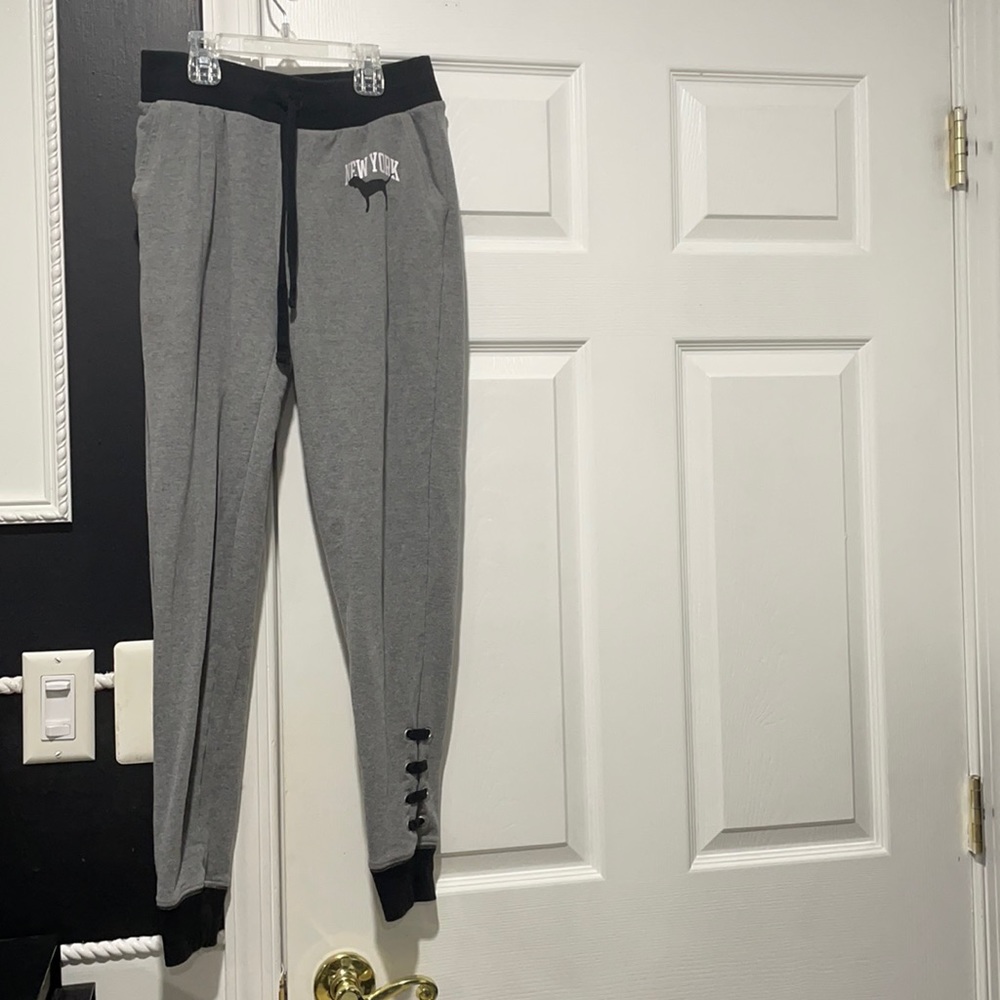 PINK grey sweatpants size XS